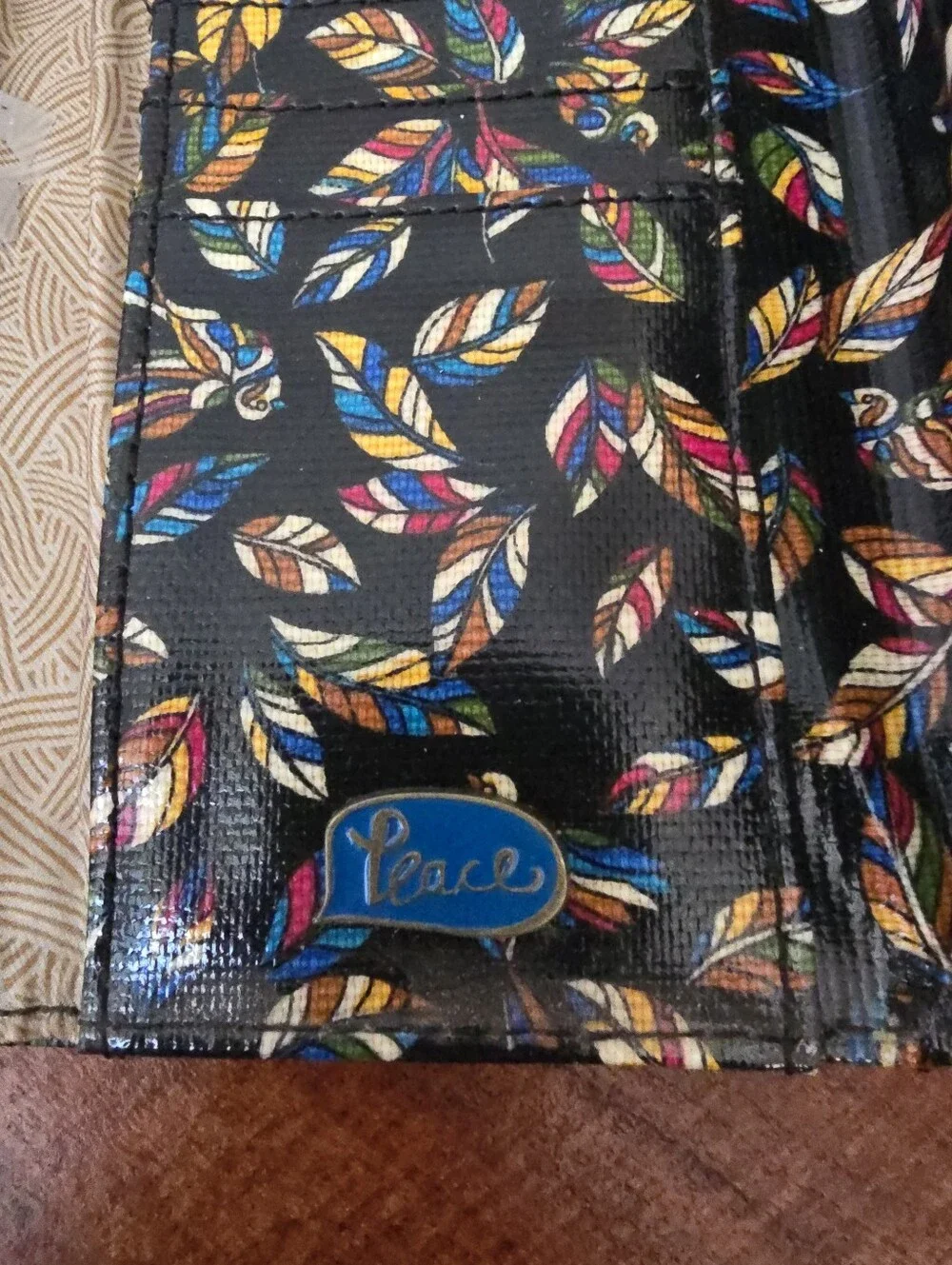 Sakroots Black Floral Multicolor Fold-Over Wallet